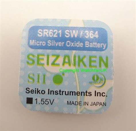 1 x SR621W SR621SW Silver Oxide 1.55V Fits Many Watches Seiko Made In ...
