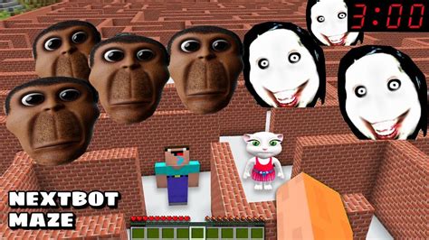 Obunga Nextbot And Jeff The Killer Chased Me In Maze Minecraft