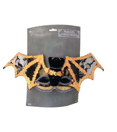 Makers Halloween Orange And Black Bat Mask Black Bat Bat Mask