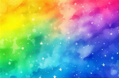 Premium Photo | A colorful rainbow with stars in the background