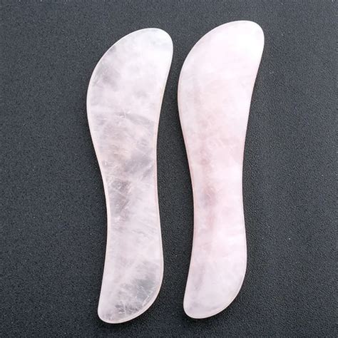 Pink Jade Gua Sha Scraping Massage Tool Rose Quartz Heart Shaped White Clear Gua Sha Stone Tools