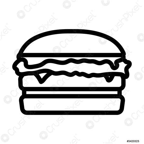 Icono De La Hamburguesa Vector De Stock 3420325 Crushpixel