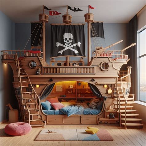 Pirate Ship Shaped Bed Get Ready To Set Sail Right In Your Room In