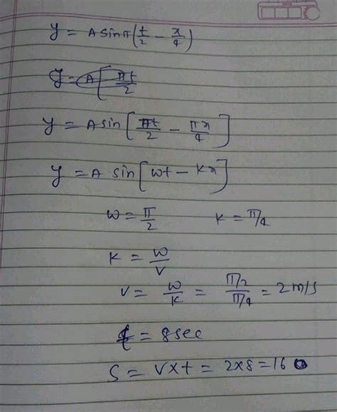 Equation Of Progressive Wave Is Given By Y Asin Re Where T Is In