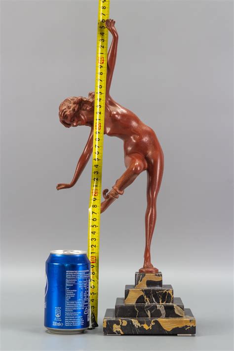 Art Deco Bronze And Marble Sculpture Nude Lady With Snake The Snake Dancer At Stdibs