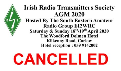 EI GL A Diary Of Amateur Radio Activity IRTS AGM Cancelled