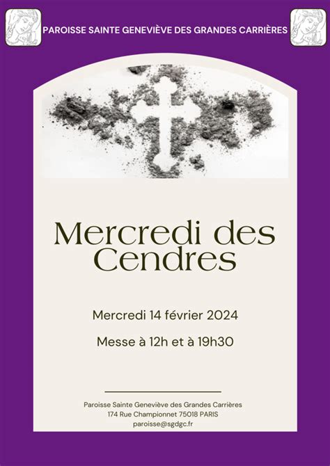 Mercredi Des Cendres Glise Sainte Genevi Ve Des Grandes Carri Res