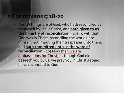 1 2 Corinthians 5 18 20 Ambassadors For Christ 2 2 Corinthians 5 18 20 And All Things Are Of