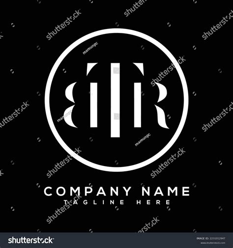 Letter Btr Black Background Logo Design Template Royalty Free Stock