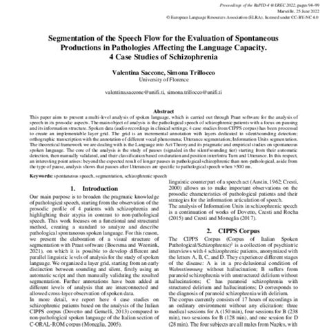 Segmentation Of The Speech Flow For The Evaluation Of Spontaneous