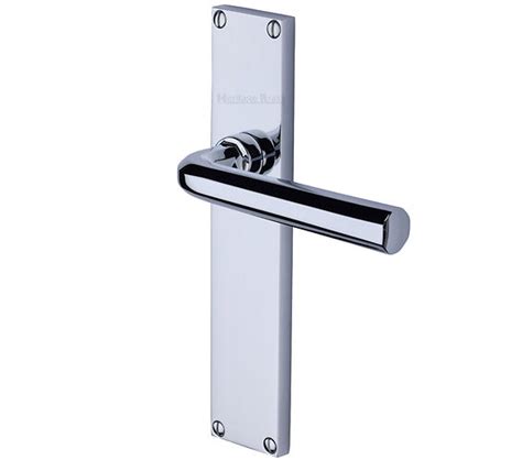 Heritage Brass Octave Door Handles On 200mm Backplate Polished Chrome Vt5900 Pc Sold In Pairs