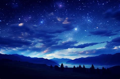 Premium Photo | Starry Night Captivating Desktop Wallpaper in HD displaying Aesthetic Nature ...