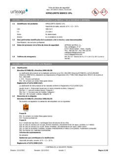 Ficha De Datos De Seguridad De Hipoclorito Sodico Ficha De