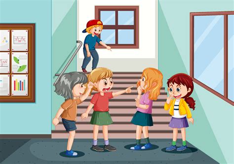 School bullying with student cartoon characters 12803606 Vector Art at Vecteezy