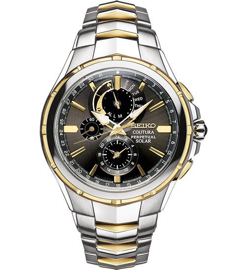 Seiko Men S Coutura Perpetual Solar Alarm Quartz Chronograph Two Tone