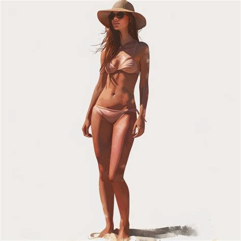 Premium Photo Woman In Bikini Standing On Beach