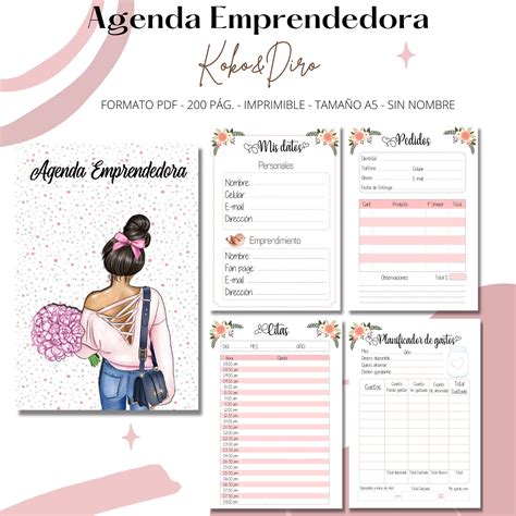 Agenda Emprendedora Perpetua Digital Imprimible Pedidos Gastos