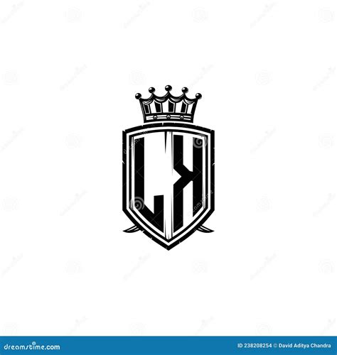 LK Logo Monogram Shield Crown Luxury Design Stock Vector Illustration