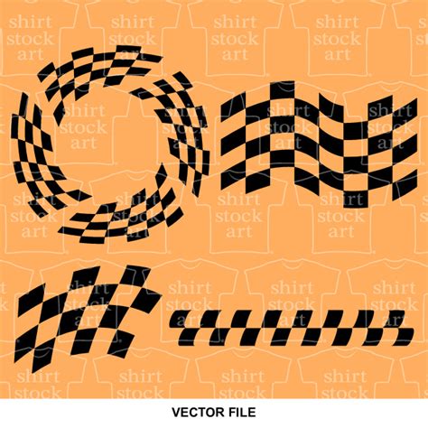 Checkered Flag Checker Race Finish Line 2 T Shirt Stock Art