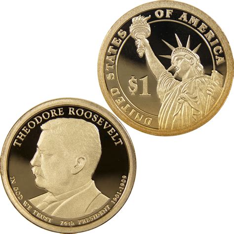 2013 S Theodore Roosevelt Presidential Dollar Choice Proof $1 Coin ...