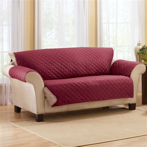 Collections Etc Reversible Quilted Sofa Cover Easy Living Room