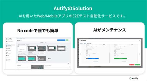 B ソフトウェアテスト 高品質なシステム開発を高速に実現するテスト自動化ツール。ノーコードでテストシナリオを作成、ui変更をaiで自動検出しテストを自動メンテしてくれる「autify」 Pr