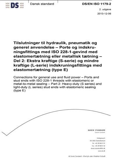 DS EN ISO 1179 2 2013 Connections For General Use And Fluid Power