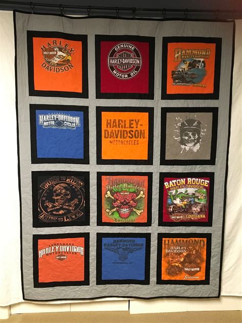 Harley Davidson T Shirt Quilt Quilted Not Tied Etsy