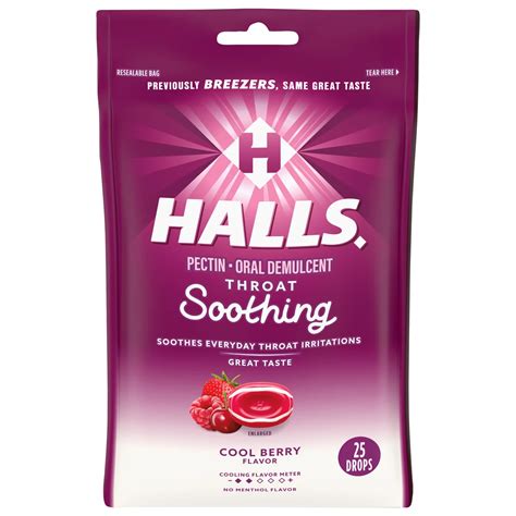 Halls Throat Soothing Cough Drops Cool Berry Shop Cough Cold Flu