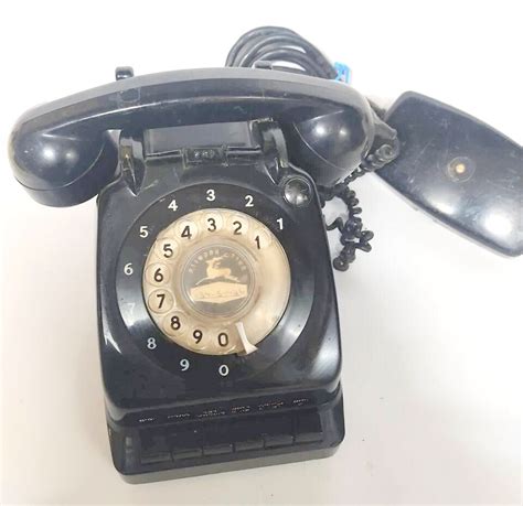 Vintage Black Rotary Dial Desk Phone Switch Commutator Electric Bell