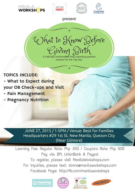 What to Know Before Giving Birth Workshop - Mommy Ginger
