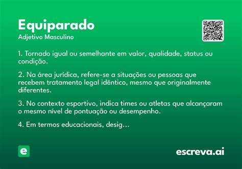 O Que Significa Equiparado - Equiparado - Significado e Sinônimo - escreva.ai