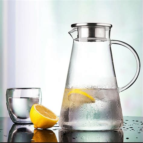 1 5 L Glass Pitcher Jug Water Juice Tea Carafe Cold Drinks With