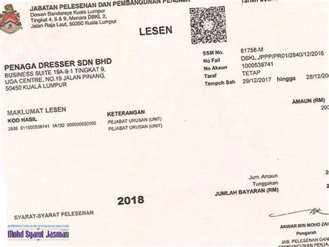 Contoh Nombor Lesen Perniagaan Pbt At Post