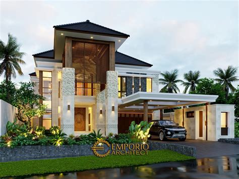 Desain Rumah Villa Bali Lantai Lebar Lahan Meter