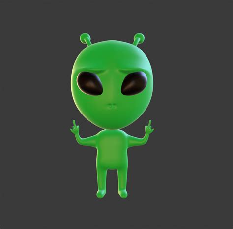 Alien Middle Finger Cgtrader