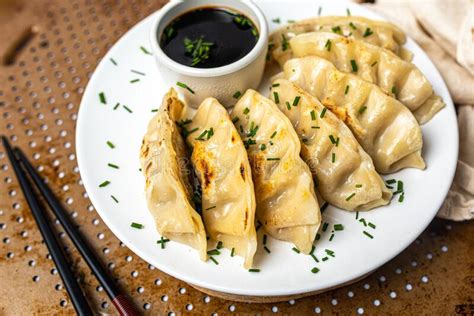 Homemade Fried Asian Potsticker Dumpling Appetizer Gyzo Asian Pork