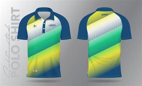 Premium Vector Sublimation Blue Green And Yellow Polo Shirt Mockup