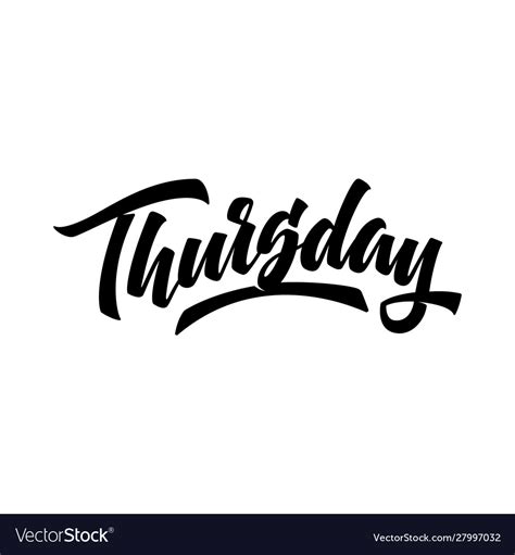 Thursday Brush Pen Modern Calligraphy Royalty Free Vector