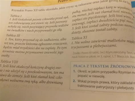 Przeczytaj Tekst O Prawie Rzymskim I Zr B Prace Z Tekstem Historia Kl