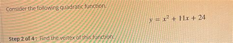 Solved Consider The Following Quadratic