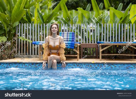 Sexy Model Wearing Bikini Pool Stock Photo 1878134038 Shutterstock