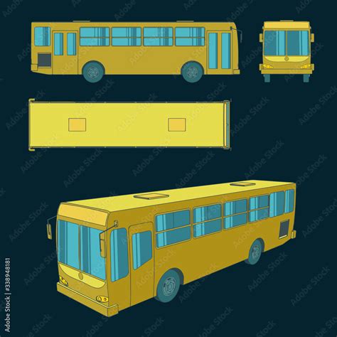 City bus drawings Stock Vector | Adobe Stock