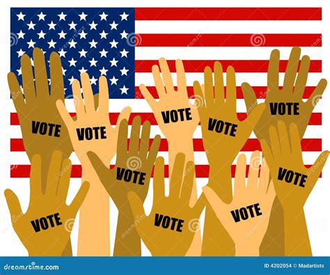 Us Election Voters With Hands Raised Stock Illustration Illustration