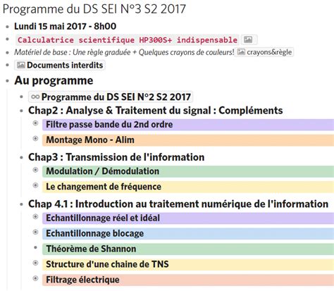 S2 2017 Programme du DS SEI n3 Site de Stéphane POUJOULY