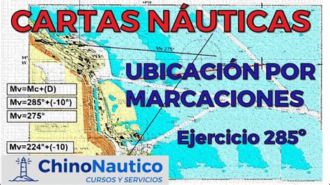 Ubicación por marcaciones Ejercicio 285º Cartas Náuticas Curso de