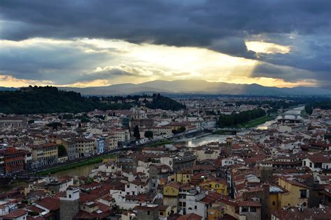 Aerial View of City Under Dark Clouds · Free Stock Photo