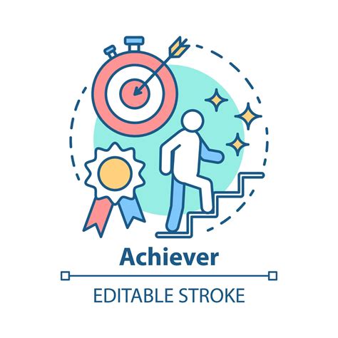 Achiever concept icon. Successful person idea thin line illustration