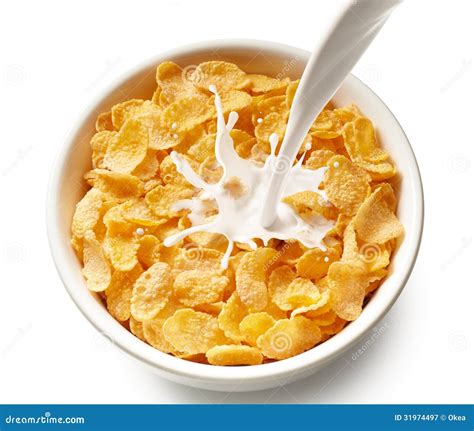 Corn Flakes And Texture For Morning Breakfast Stock Image