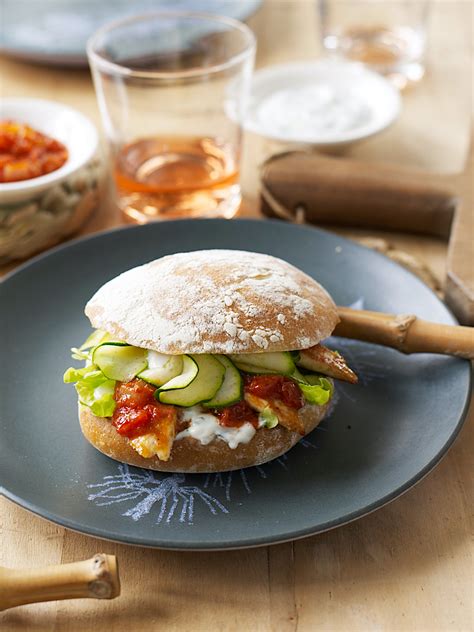 Chicken Burgers With Marinated Zucchini Shared Kitchen